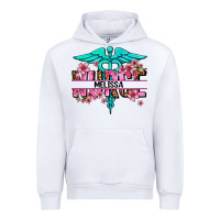 White floral nurse custom name Urban Hoodie - AdoDesignShop