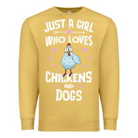 Antique Gold Just A Girl Who Loves Chickens And Dogs Gift Women Premium Sweatshirt - trangStudio