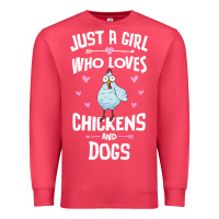 Cardinal Just A Girl Who Loves Chickens And Dogs Gift Women Premium Sweatshirt - trangStudio