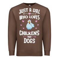 Chestnut Just A Girl Who Loves Chickens And Dogs Gift Women Premium Sweatshirt - trangStudio