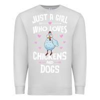 Dove Grey Just A Girl Who Loves Chickens And Dogs Gift Women Premium Sweatshirt - trangStudio