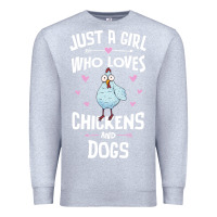 Heather Grey Just A Girl Who Loves Chickens And Dogs Gift Women Premium Sweatshirt - trangStudio