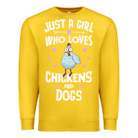Lemon Just A Girl Who Loves Chickens And Dogs Gift Women Premium Sweatshirt - trangStudio