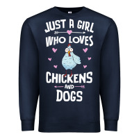 Navy Just A Girl Who Loves Chickens And Dogs Gift Women Premium Sweatshirt - trangStudio