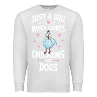 Oatmeal Heather Just A Girl Who Loves Chickens And Dogs Gift Women Premium Sweatshirt - trangStudio