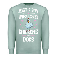 Seafoam Just A Girl Who Loves Chickens And Dogs Gift Women Premium Sweatshirt - trangStudio