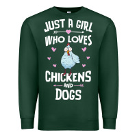Sports Green Just A Girl Who Loves Chickens And Dogs Gift Women Premium Sweatshirt - trangStudio