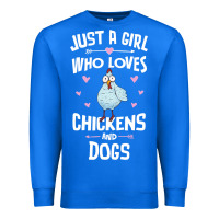 Just A Girl Who Loves Chickens And Dogs Gift Women Premium Sweatshirt | Teevron