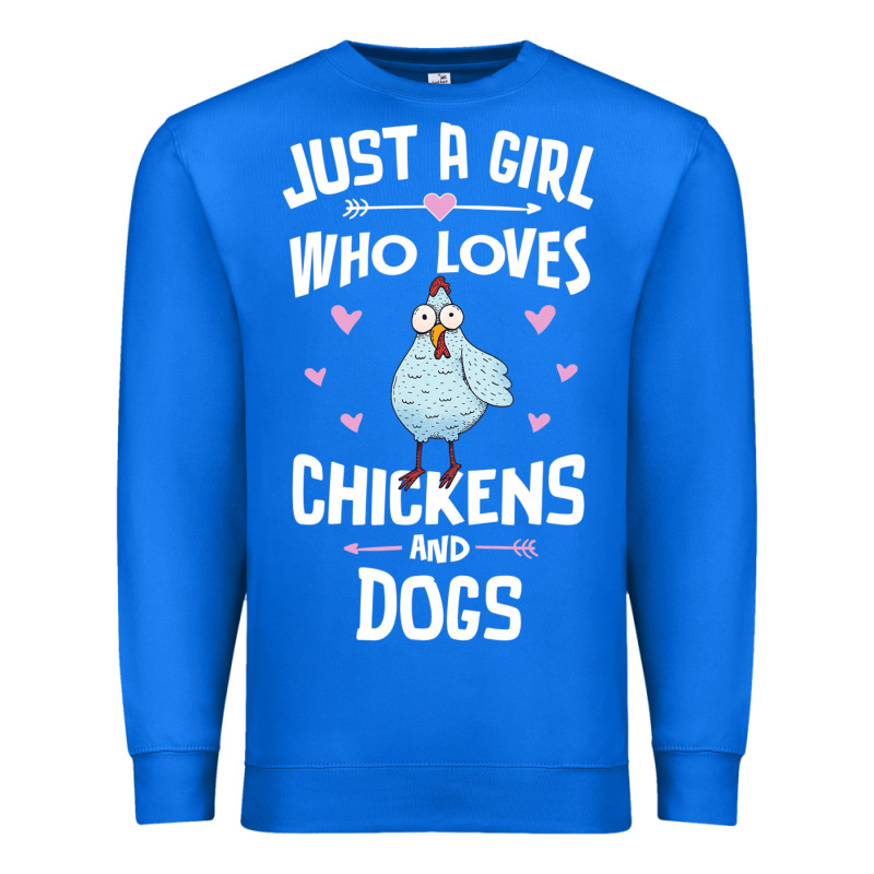 Just A Girl Who Loves Chickens And Dogs Gift Women Premium Sweatshirt by trangStudio | Teevron