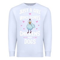 White Just A Girl Who Loves Chickens And Dogs Gift Women Premium Sweatshirt - trangStudio
