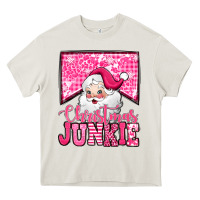 Cream pink Christmas junkie Santa Claus Heavy Core Tee - Jasminsmagicworld