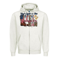 Oatmeal Heather the land yee the home of the haw Zipper Hoodie - RacoonDesign