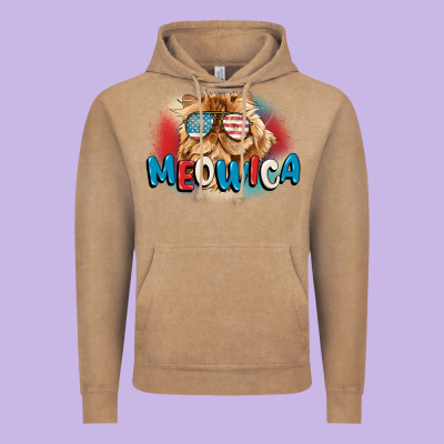 Meowica 4th Of July Vintage Hoodie Designed By Cowgirlartshop