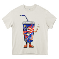 Cream 4th of july coca Heavy Core Tee - BarkalooDesign