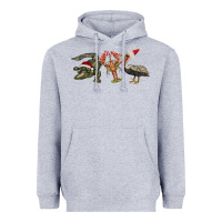 Heather Grey Christmas alligator pelican crawfish Heavyweight Hoodie - BarkalooDesign