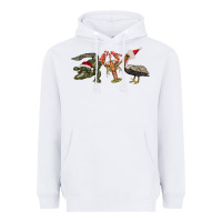 White Christmas alligator pelican crawfish Heavyweight Hoodie - BarkalooDesign