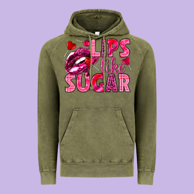 Lips Like Sugar Valentine's Day Vintage Hoodie Designed By Howdyjamesfarm