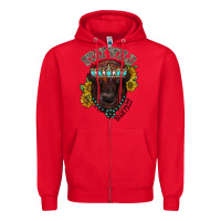 Red turquoise bison Zipper Hoodie - RacoonDesign