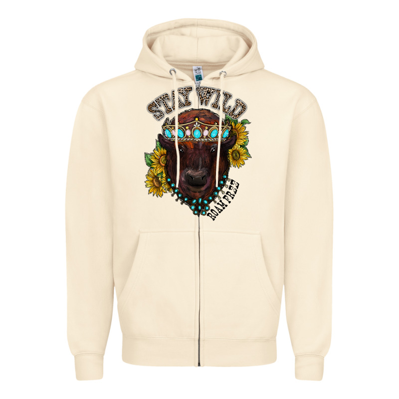 Turquoise Bison Zipper Hoodie by RacoonDesign | Teevron