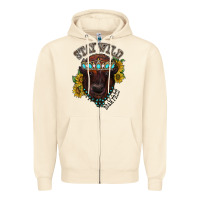 Sandshell turquoise bison Zipper Hoodie - RacoonDesign