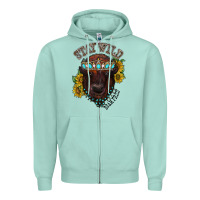 Seafoam turquoise bison Zipper Hoodie - RacoonDesign