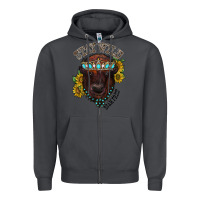 Smoke turquoise bison Zipper Hoodie - RacoonDesign