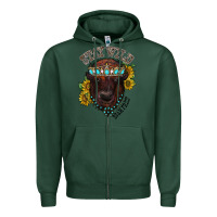 Sports Green turquoise bison Zipper Hoodie - RacoonDesign
