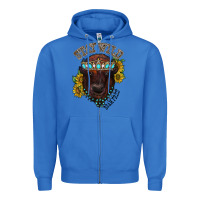 True Royal turquoise bison Zipper Hoodie - RacoonDesign