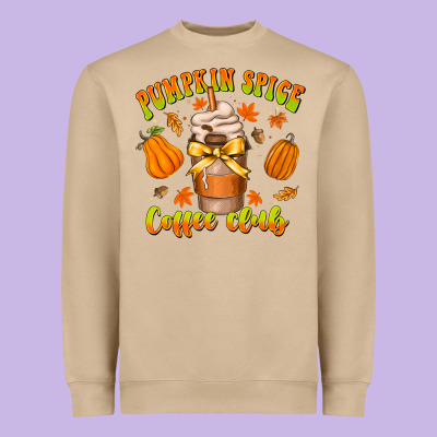 Pumpkin Spice Coffee Club Heavyweight Sweatshirt Designed By Cowhidedigitalart