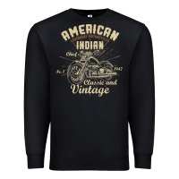 Black Retro Vintage American Motorcycle Indian for Old Biker Premium Sweatshirt - trangStudio