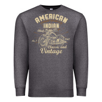 Charcoal Heather Retro Vintage American Motorcycle Indian for Old Biker Premium Sweatshirt - trangStudio