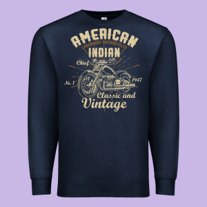 Retro Vintage American Motorcycle Indian For Old Biker Premium Sweatshirt Designed By Trangstudio