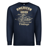 Navy Retro Vintage American Motorcycle Indian for Old Biker Premium Sweatshirt - trangStudio