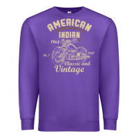 Purple Retro Vintage American Motorcycle Indian for Old Biker Premium Sweatshirt - trangStudio
