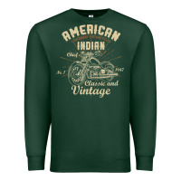 Sports Green Retro Vintage American Motorcycle Indian for Old Biker Premium Sweatshirt - trangStudio