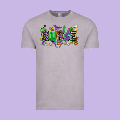 Nurse Mardi Gras Vintage Tee Designed By Cowgirlartshop