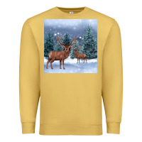Antique Gold winter deer Premium Sweatshirt - BarkalooDesign