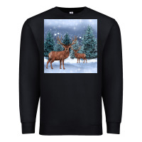 Black winter deer Premium Sweatshirt - BarkalooDesign