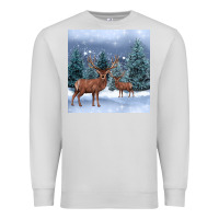 Dove Grey winter deer Premium Sweatshirt - BarkalooDesign