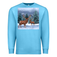 Ocean Blue winter deer Premium Sweatshirt - BarkalooDesign