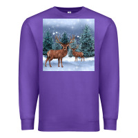 Purple winter deer Premium Sweatshirt - BarkalooDesign
