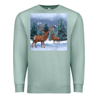 Seafoam winter deer Premium Sweatshirt - BarkalooDesign