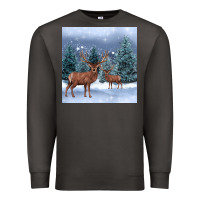Smoke winter deer Premium Sweatshirt - BarkalooDesign