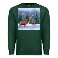 Sports Green winter deer Premium Sweatshirt - BarkalooDesign