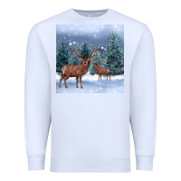 White winter deer Premium Sweatshirt - BarkalooDesign