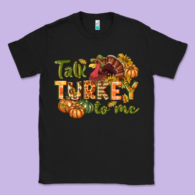 Talk Turkey To Me Thanksgiving P Classic Tee Designed By Nancycooperartshop