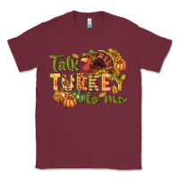 Burgundy Talk turkey to me Thanksgiving p Classic Tee - NancyCooperArtShop