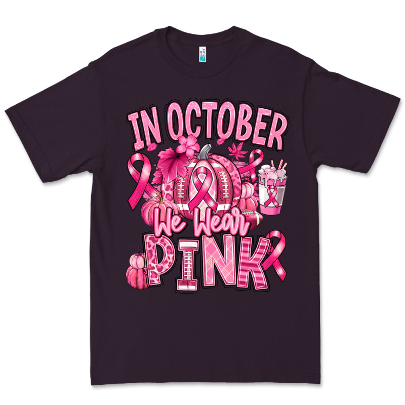 In October We Wear Pink American Football Premium Tee by RanaPortraitStore | Teevron