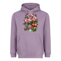 Lavender Christmas flamingo Heavyweight Hoodie - BarkalooDesign