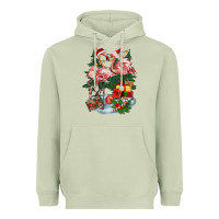 Matcha Christmas flamingo Heavyweight Hoodie - BarkalooDesign